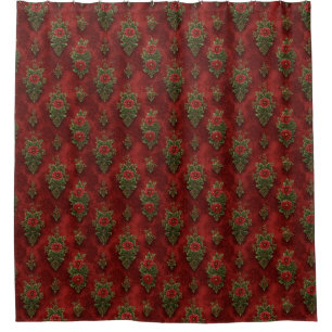 Festive Damask  Shower Curtain