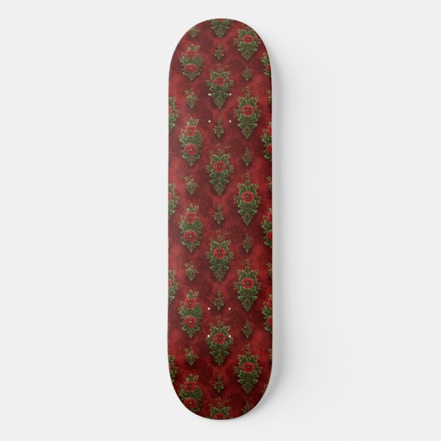 Festive Damask  Skateboard (Front)