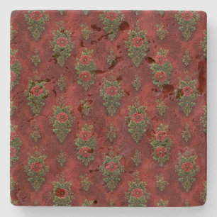 Festive Damask Stone Coaster