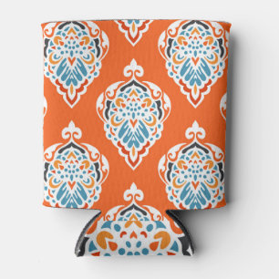 Festive damask vintage pattern, elegant design. can cooler