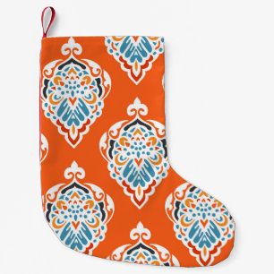 Festive damask vintage pattern, elegant design. small christmas stocking