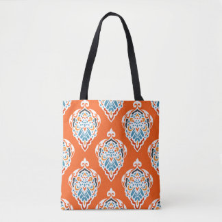 Festive damask vintage pattern, elegant design. tote bag