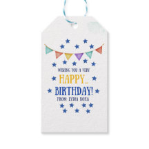 Festive Dark Background Birthday gift tags