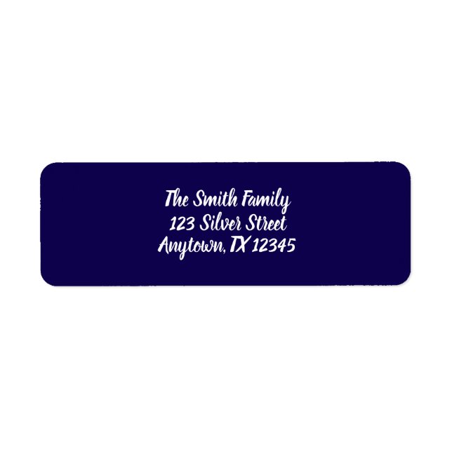 Festive Dark Blue Christmas Address Sticker Labels (Front)