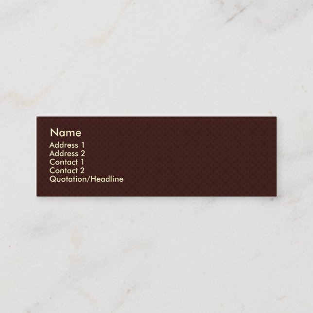 Festive dark brown Circles on a retro brown backgr Mini Business Card (Front)