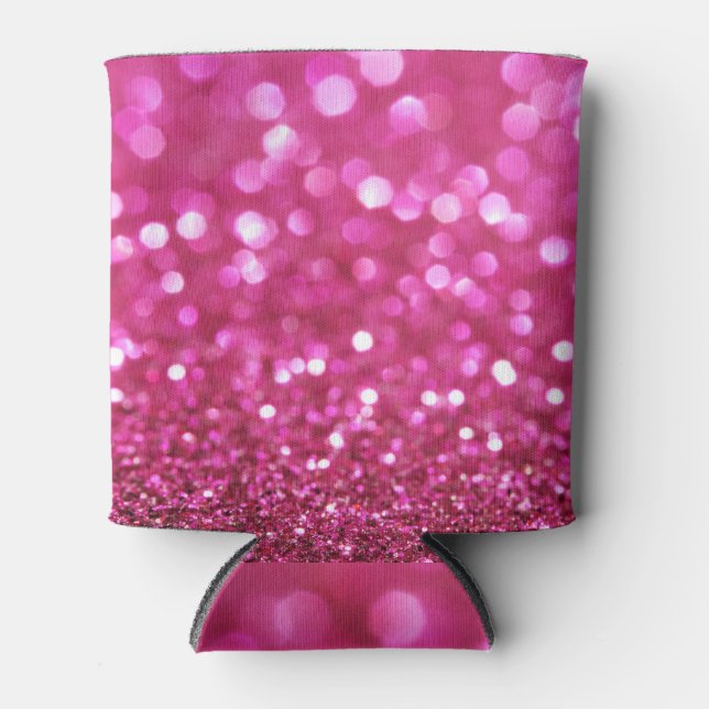 Festive Dark Pink: Elegant Abstract. Can Cooler (Front)