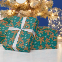 Festive Dark Teal Gingerbread Man Christmas