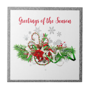 Festive Decorative Christmas Greenery  Tile
