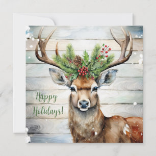 Festive Deer Christmas Holiday Card