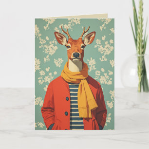 Festive Deer in Winter Style Card