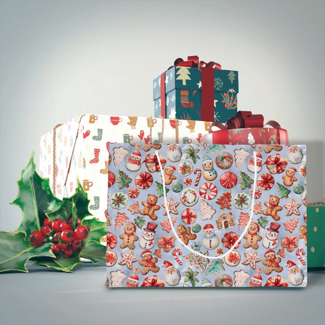 Festive Delight: Christmas Cookie Wonderland Large Gift Bag (Creator Uploaded)