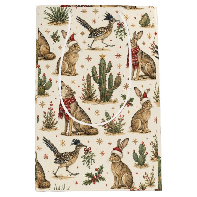 Festive Desert Wildlife Gift Surprise Medium Gift Bag (Front)