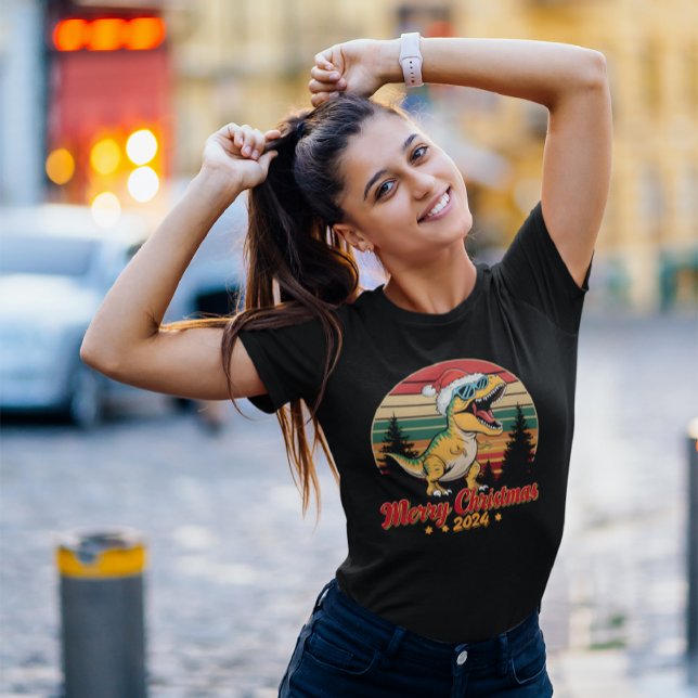 Festive Dino: Santa Hat & Shades T-Shirt (Creator Uploaded)