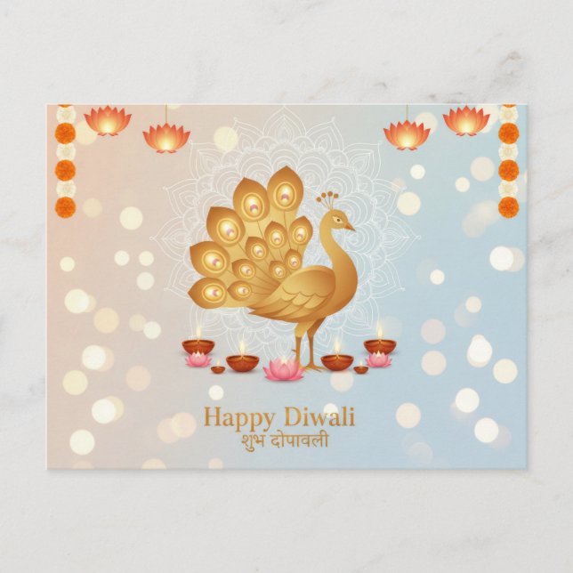 Festive diwali celebration postcard (Front)
