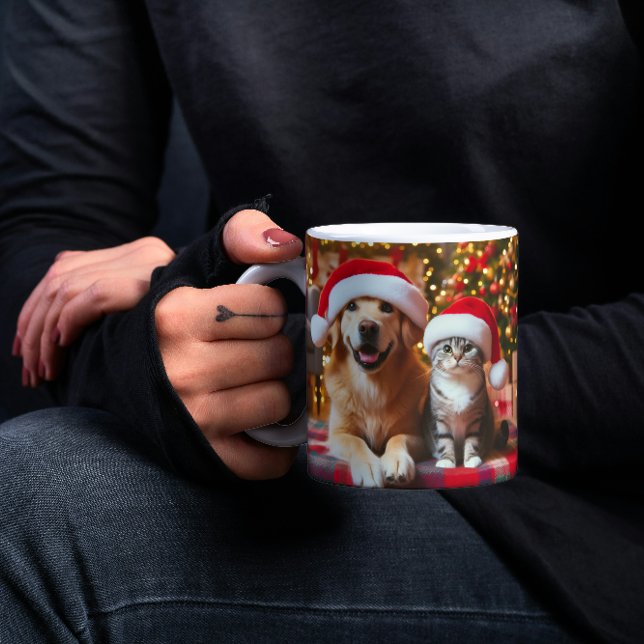 Festive Dog and Cat Christmas Magic Mug (Creator Uploaded)