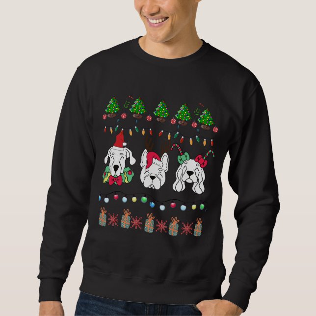 Festive Dog Christmas Pattern-cute holiday dogs Sweatshirt (Front)
