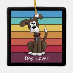 Festive Dog Lover Ceramic Ornament