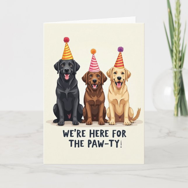 Festive Dog Trio Birthday Card (Front)