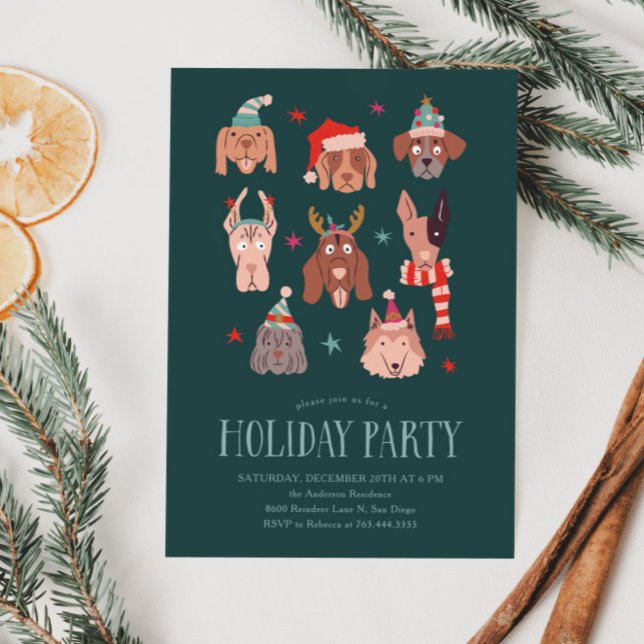 Festive Dogs Christmas Party Invitation (Creator Uploaded)