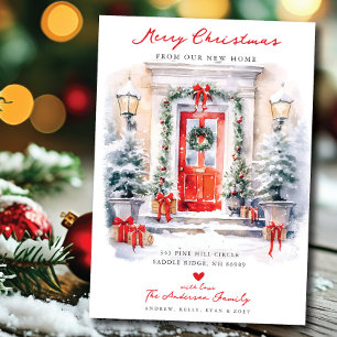 Festive Doorway Christmas New Home Moving Announcement