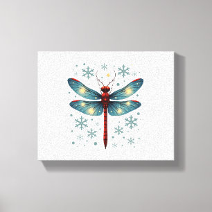 Festive Dragonfly Glow Canvas Print