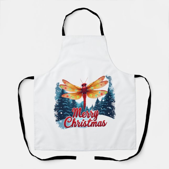 Festive Dragonfly Lights Apron (Front)