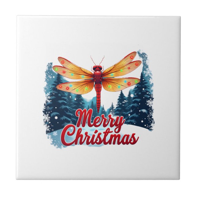 Festive Dragonfly Lights Tile (Front)