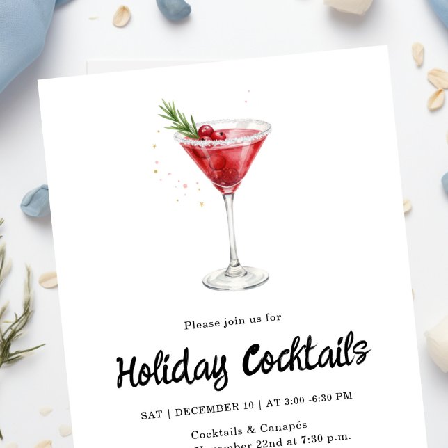 Festive Drinks Celebration, Winter Holiday Invitation (Creator Uploaded)