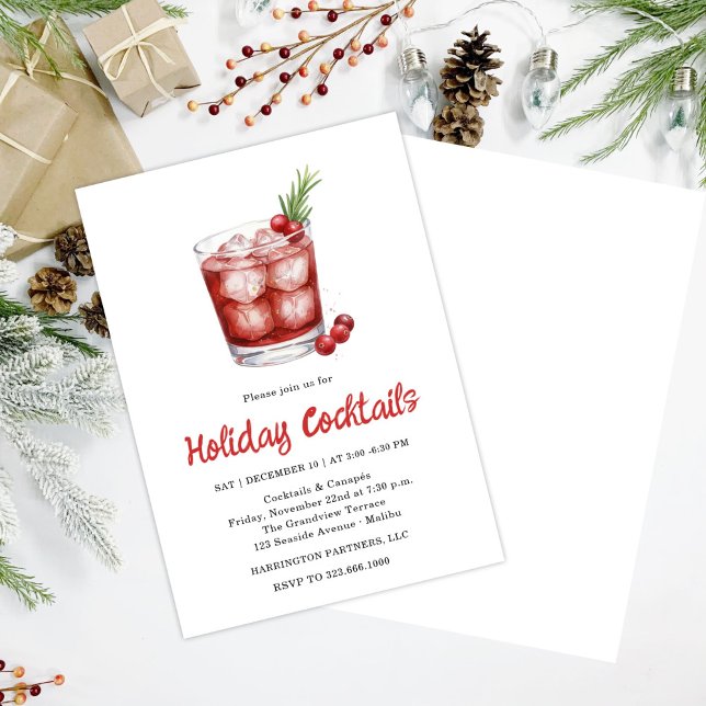 Festive Drinks Celebration, Winter Holiday Invitation (Creator Uploaded)