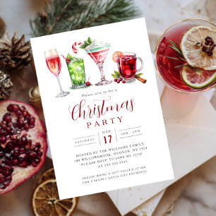 Festive Drinks Christmas Party Invitation