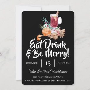 Festive Eat Drink & Be Merry! Invitation
