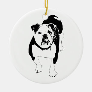Festive Edge, Bulldog Holiday Charm Ceramic Tree Decoration