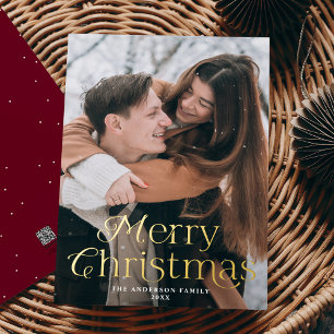 Festive Elegance Merry Christmas Burgundy Photo