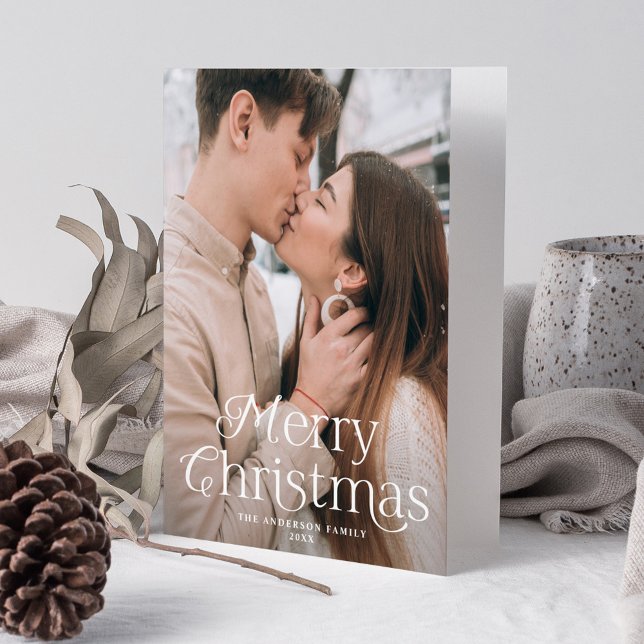 Festive Elegance Merry Christmas Photo Holiday Card (Creator Uploaded)