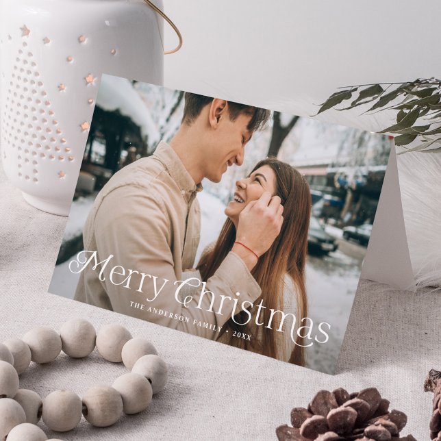 Festive Elegance Merry Christmas Photo Holiday Card (Creator Uploaded)
