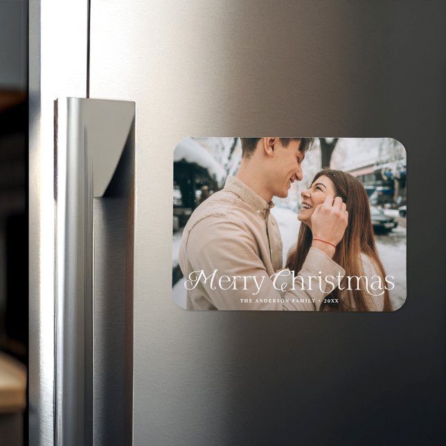 Festive Elegance Merry Christmas Photo Magnet (Creator Uploaded)