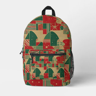 Festive Elegance Printed Backpack