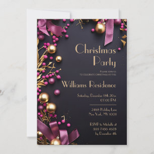 Festive Elegant Christmas Party Invitation