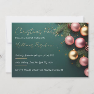 Festive Elegant Christmas Party Invitation