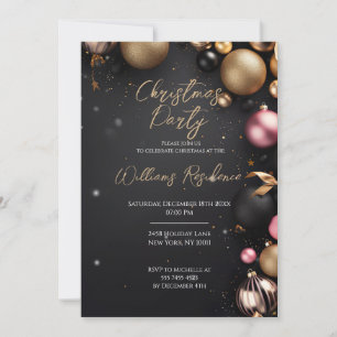 Festive Elegant Christmas Party Invitation