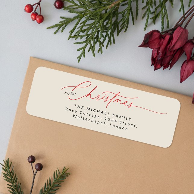 Festive Elegant Red Script Joyful Christmas (Creator Uploaded)