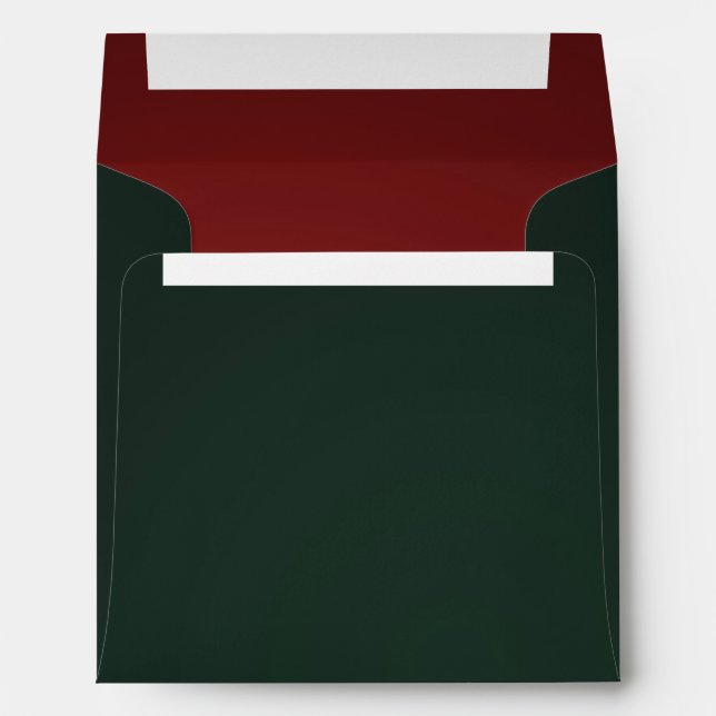 Festive Elegant Rich Dark Green Customizable Envelope (Back (Bottom))
