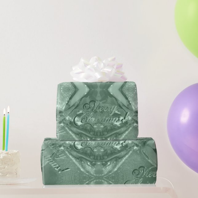 Festive Elegant Script Mint Green Merry Christmas Wrapping Paper (Party Gifts)