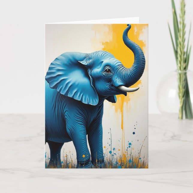 Festive Elephant Art Card (Front)