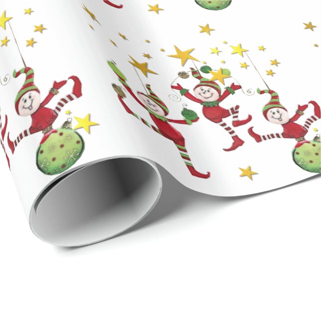Festive Elves Christmas Wrapping Paper (Roll Corner)