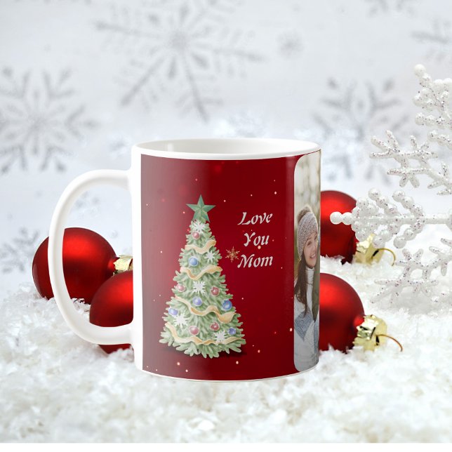 Festive Enchanting Watercolor Christmas Photo Coffee Mug (Creator Uploaded)