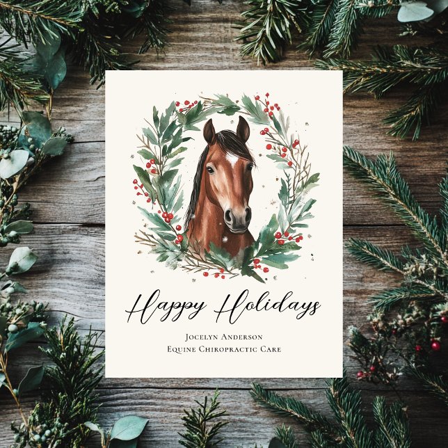 Festive Equestrian Business Corporate Christmas Holiday Card (Creator Uploaded)