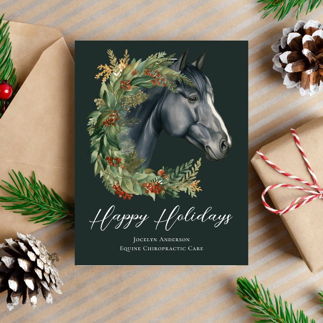 Festive Equestrian Business Corporate Christmas Holiday Card (Creator Uploaded)