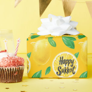 Festive Etrog Delight Sukkot Wrapping Paper