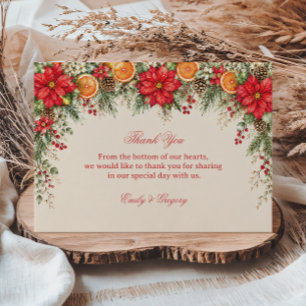 Festive Evergreen Botanical Winter Elegance Thank You Card